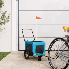 vidaXL Reboque de bicicleta p/ animais tecido oxford/ferro azul/preto