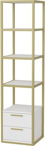Estante Robbins – Dourado e Branco – 39x39x160 cm