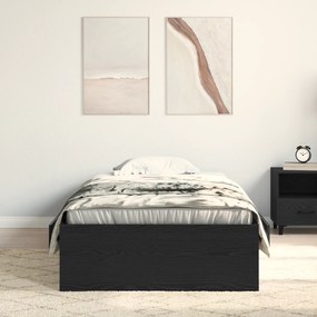 Cama vidaXL Preta Carvalho 90x200 cm Madeira Reconstituída