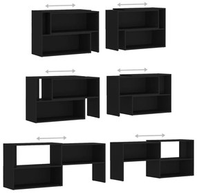 Móvel de TV 149x30x52 cm derivados de madeira preto