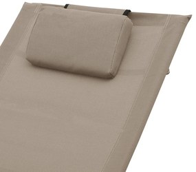 Espreguiçadeira com almofadão textilene cinzento-acastanhado