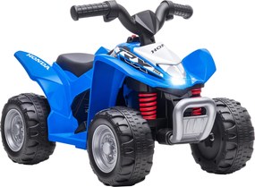 AIYAPLAY Quadriciclo Elétrico HONDA para Crianças de 18-36 Meses Velocidade de 2,8km/h e Avance 65,5x38,5x43,5cm Azul | Aosom Portugal