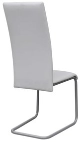 Cadeiras de jantar cantilever 4 pcs couro artificial branco
