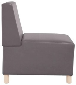 Poltrona 55 cm couro artificial cinzento