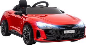 HOMCOM Carro Elétrico AUDI RS E-Tron GT 12V com 2 Motores Controlo Remoto Faróis LED Buzina Música USB 3-5km/h 103x58x41 cm Vermelho | Aosom Portugal