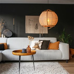 Candeeiro de suspensão oriental castanho 58 cm - Pascal