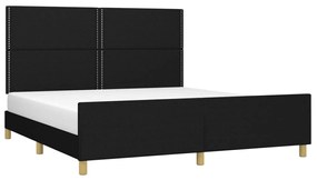 Estrutura de cama sem colchão 160x200 cm tecido preto