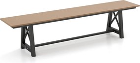 Banco jardim em PEAD para 3-4 pessoas com estrutura metálica 183 x 35 x 41,5 cm Estrutura metálica, capacidade para 500 KG Castanho