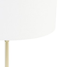 Candeeiro de mesa dourado regulável com abajur branco 35 cm - Parte Design