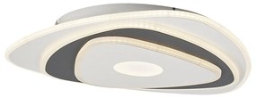 Plafon de design branco com forma orgânica cinza escura incluindo LED regulável - Taylor Design