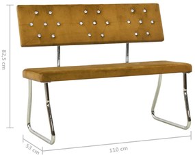 Banco 110 cm veludo castanho