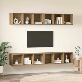 Gabinete de TV de Parede 4 pcs carvalho artisiano