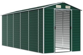 Abrigo de jardim 191x470x198 cm aço galvanizado verde