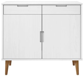 Armário Alto Eva em Pinho Maciço - Branco - Design Escandinavo