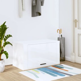 vidaXL Sapateira parede 70x35x38 cm deriv. de madeira branco brilhante