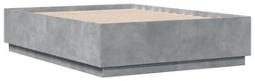 Estrutura de cama 135x190 cm derivados de madeira cinza cimento
