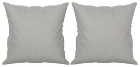 Sofá 3 lugares c/ almofadas 180 cm microfibra cinzento-claro