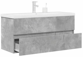 vidaXL 2 pcs conj. móveis casa banho derivados madeira cinza cimento