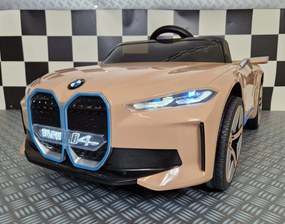 Carro eletrico bateria crianças BMW i4 12V Bege