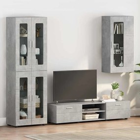 vidaXL Estante de Parede com porta Cinzento cimento 55 x 29 x 100 cm