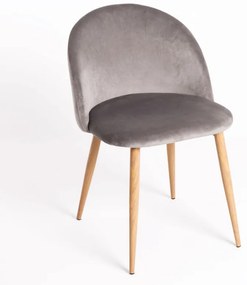 Cadeira Vint Veludo - Cinza claro