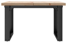 Mesa de centro estrutura em O 70x70x40,5 cm pinho/aço