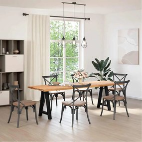 Pés para mesa de jantar em formato A, 2 peças, preto, 50x(72-73) cm, a