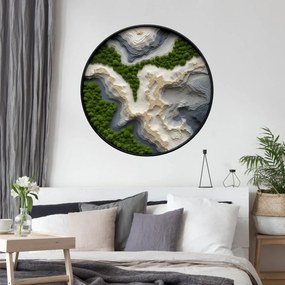 Autocolante redondo Árvore de musgo - Efeito epóxi transparente