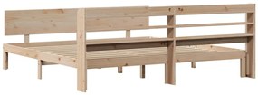 Estrutura de cama com cabeceira 200x200 cm pinho maciço