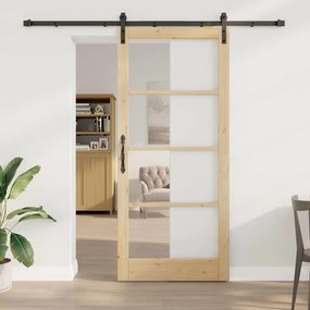Porta Deslizante vidaXL com Conjunto de Ferragens 'ORKDAL'93x211 cm