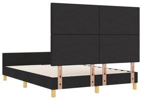 Estrutura de Cama vidaXL Preta 140x190 cm em Tecido