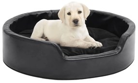 vidaXL Ninho para cães 69x59x19 cm pelúcia/couro artificial preto