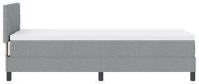 Cama Box Spring com Colchão Cinza Claro 80x200 cm Têxtil