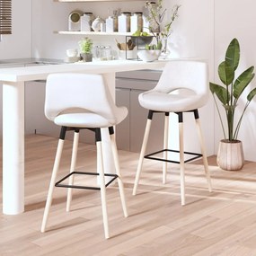 vidaXL Bancos de bar 2 pcs tecido cor creme