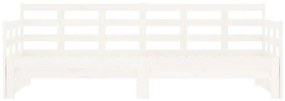 Estrutura sofá-cama de puxar 2x(80x200) cm pinho maciço branco