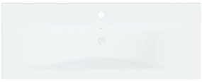 Lavatório embutido c/ torneira 101x39x18 cm cerâmica branco