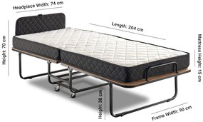 Cama Dobrável Ortopédica XL Katlanır — 90x200 cm — Estrutura Metálica
