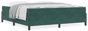 Estrutura da Cama Verde Escuro e Branco 180 x 200 cm Veludo