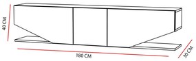 Móvel de TV "Inci" com 3 Portas – 180x40x30 cm – Branco - Design Moder