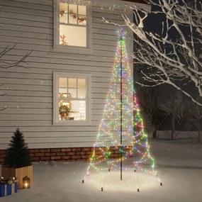 328630 vidaXL Árvore de Natal c/ poste metal 500 luzes LED 3 m colorido