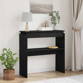 Mesa de Consola vidaXL Preta em Carvalho 80x30x80 cm em Madeira de Engenharia
