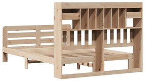 Cama com estante sem colchão 140x190 cm pinho maciço