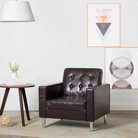 vidaXL Poltrona marrom 75x70x75 cm couro sintético