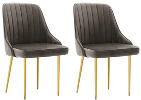 vidaXL Cadeiras de jantar 2 pcs veludo cinzento-escuro