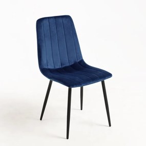 Cadeira Liny Veludo - Azul