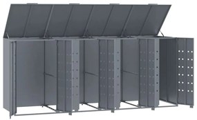 Abrigo para 4 caixotes do lixo 276x79x117 cm aço cinzento