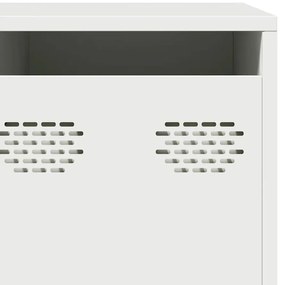 Móvel de TV 202x39x43,5 cm aço laminado a frio branco