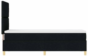 Cama Box Spring com Colchão Preta 80x200 cm Tecido