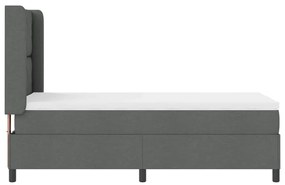 Cama Box com Colchão e LED vidaXL Cinza Escuro 100x200 cm Tecido