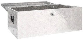 Caixa de arrumação 100x55x37 cm alumínio prateado